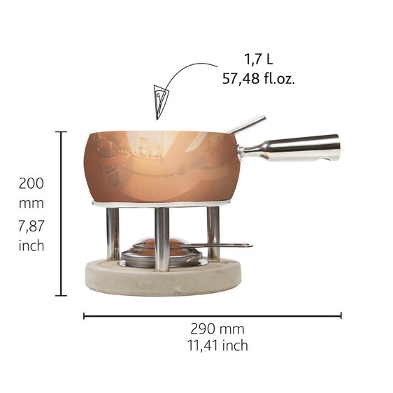 Fondue-Set Kupfer - 1,7 L